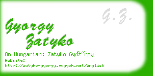 gyorgy zatyko business card